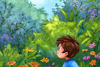 create children book illustration with my unique style