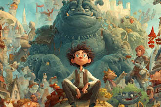 design a creative childrens book cover illustration