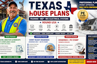 design texas house plans with framing, mep, nec electrical systems
