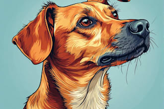 draw pop art of dog cat pet animal portrait