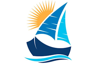 create awesome amazing sailboat logo for your business