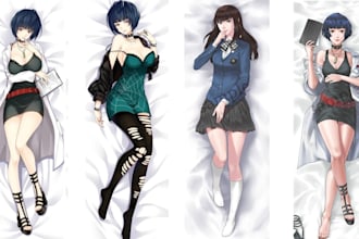 draw custom dakimakura body pillow art anime style for your vtuber or waifu