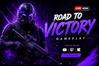 design modern gaming thumbnails and esports banners