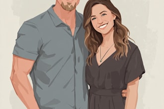 paint custom couple portrait