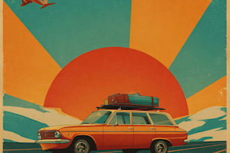design retro vintage travel poster