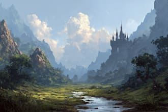 fantasy concept landscape illustrations