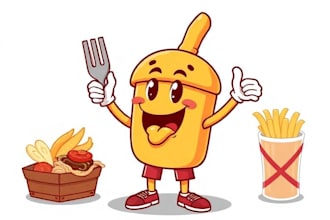 create a custom fun food mascot that represents your restaurants personality