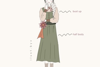draw cute minimalist lineart portrait