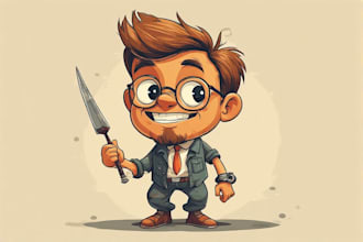 design cute and fun cartoon characters for you