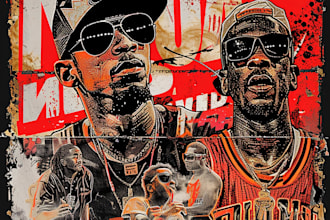 design a dope 90s vintage old school bootleg rap tee design
