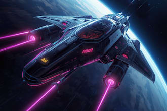 spaceship concept art or design a starship or scifi vehicle