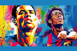 draw wpap pop art sport potrait