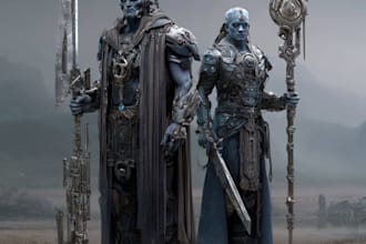 draw sci fi or fantasy concept art illustration characters