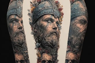 create custom skull tattoo illustration