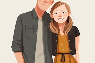make couple portrait illustration