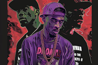 design a dope 90s vintage old school bootleg rap tee design
