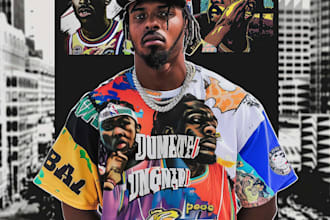design a vintage old school 90s bootleg rap for your tee