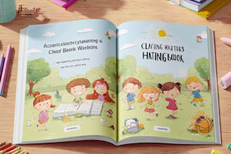 illustrate creative children book pages and story scenes