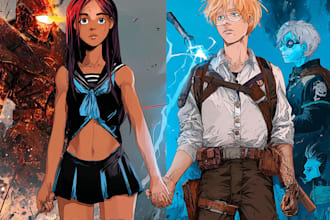 draw manga comic book pages and graphic novel artwork