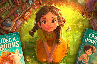 create a magical children book cover illustration