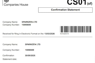 file confirmation statement cs01 for a UK limited company