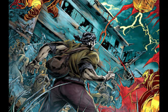 draw professional manga comic pages and graphic novel art