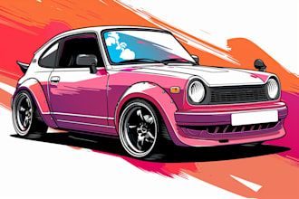 create amazing detail illustration of your cars and vehicles