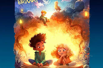 design a creative children book cover illustration