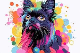 draw your pet into a very amazing vector pop art