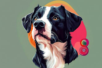 make a vector of you pet with pop art