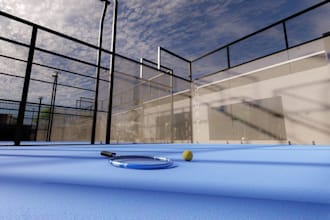 relayout recreational space,commercial padle court render, complex tennis arena