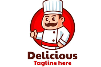 draw serafina italian restaurant osteria mascot logo design