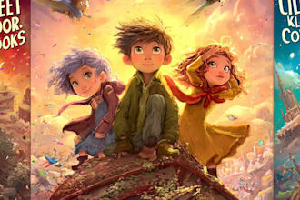 design a creative children book cover illustration