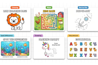 design bold easy coloring and maze activity book for KDP
