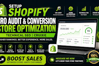 setup shopify cro audit conversion store optimization technical seo cruixie