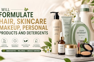 formulate hair , skincare makeup personal products and detergents