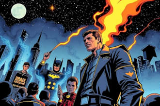 comic book illustration with comic book