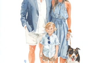 create a watercolor family portrait
