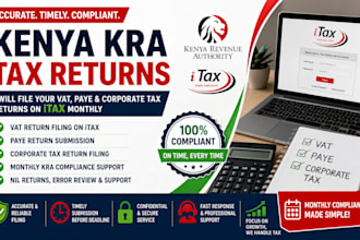 file kenya kra vat paye and corporate tax returns on itax for your business