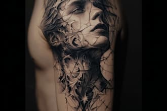 design custom floral tattoo illustration elegant line art