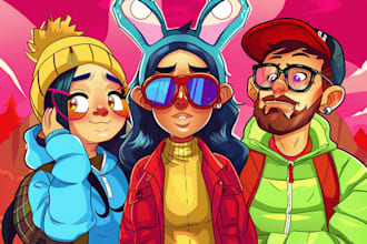 draw cartoon youtube thumbnail any art style