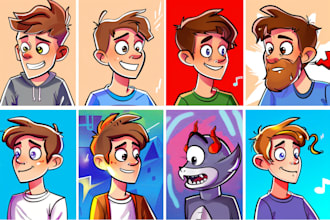 draw cartoon thumbnails for youtube in any style