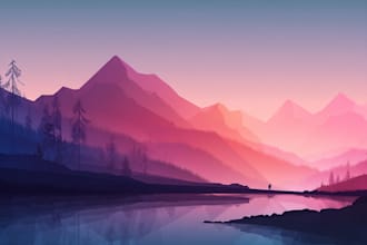 illustrate fantastic flat vector landscape illustration