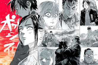 draw manga comic book pages and graphic novel artwork