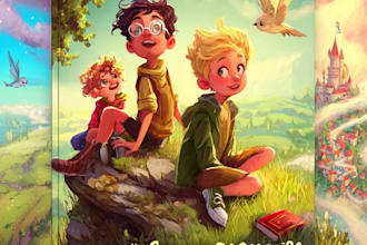 create a beautiful childrens book cover design