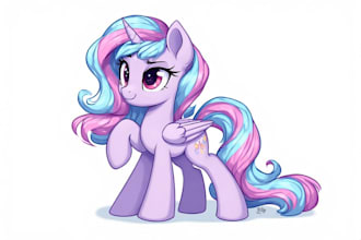 draw cute pony character in cartoon style