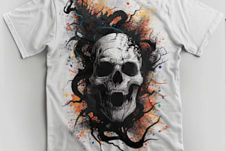 create t shirt illustration horror theme