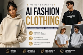 ai fashion clothing, ai clothing models, fashion ugc, realistic model mockup