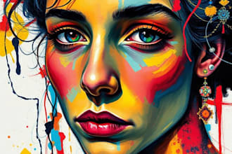 paint abstract art portrait based on your personality
