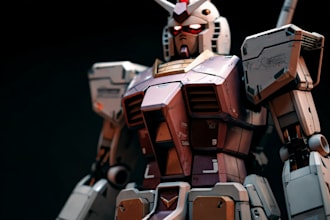 create retro mecha or scifi gundam art
